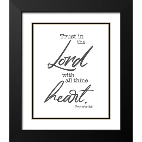 Heart Black Modern Wood Framed Art Print with Double Matting by Villa, Milli