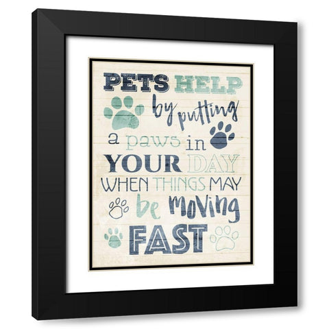 Pets Help Black Modern Wood Framed Art Print with Double Matting by Villa, Mlli