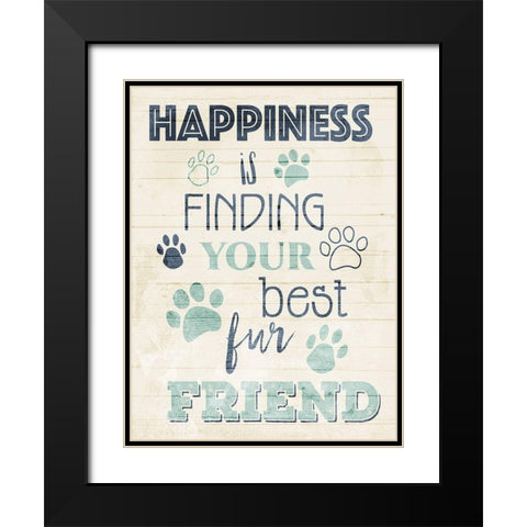 Pet Happiness Black Modern Wood Framed Art Print with Double Matting by Villa, Mlli