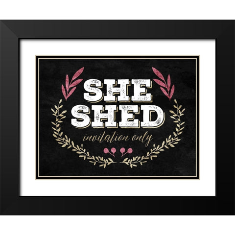 She Shed Black Modern Wood Framed Art Print with Double Matting by Villa, Mlli