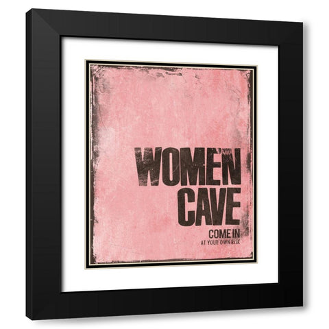 Women Cave Risk Pink Black Modern Wood Framed Art Print with Double Matting by Villa, Mlli