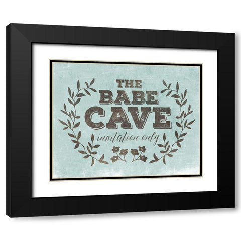 Babe Cave Teal Black Modern Wood Framed Art Print with Double Matting by Villa, Mlli