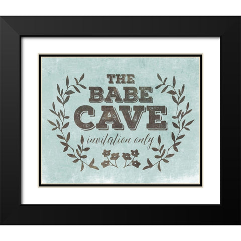 Babe Cave Teal Black Modern Wood Framed Art Print with Double Matting by Villa, Mlli