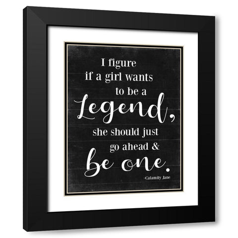 Legend B/W Black Modern Wood Framed Art Print with Double Matting by Villa, Mlli