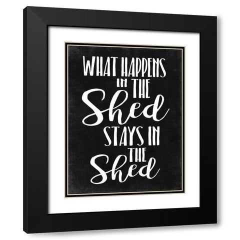 What Happens B/W Black Modern Wood Framed Art Print with Double Matting by Villa, Mlli