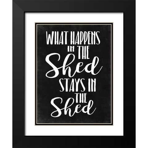 What Happens B/W Black Modern Wood Framed Art Print with Double Matting by Villa, Mlli