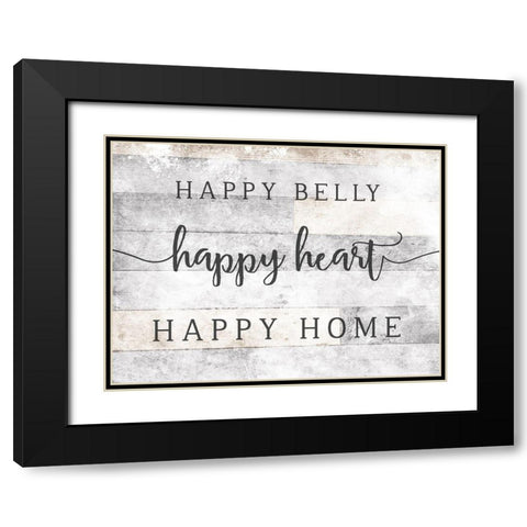 Happy Heart Black Modern Wood Framed Art Print with Double Matting by Villa, Mlli