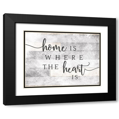 Home Heart Black Modern Wood Framed Art Print with Double Matting by Villa, Mlli
