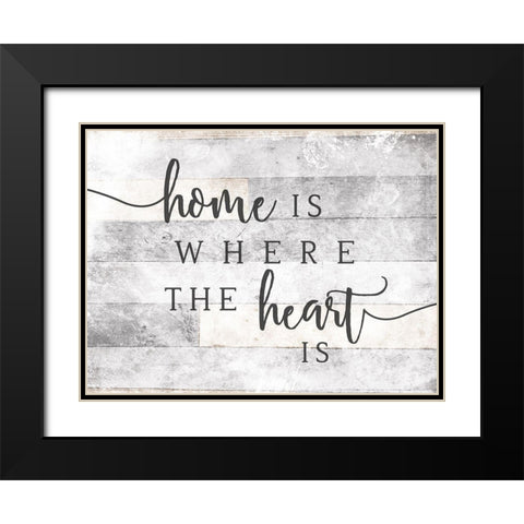 Home Heart Black Modern Wood Framed Art Print with Double Matting by Villa, Mlli