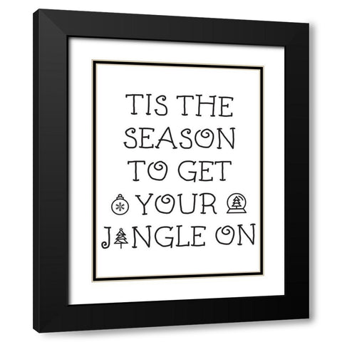 Jingle On Black Modern Wood Framed Art Print with Double Matting by Villa, Milli