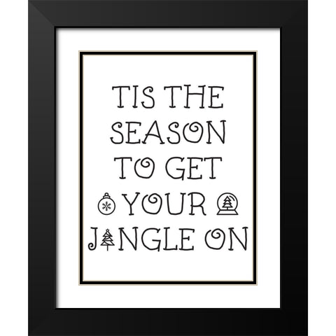 Jingle On Black Modern Wood Framed Art Print with Double Matting by Villa, Milli