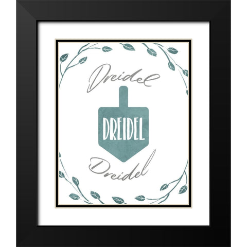Dreidel Black Modern Wood Framed Art Print with Double Matting by Villa, Milli