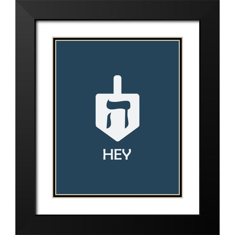 Hey Black Modern Wood Framed Art Print with Double Matting by Villa, Milli