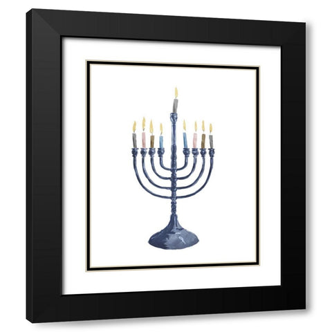 Menorah Black Modern Wood Framed Art Print with Double Matting by Villa, Milli