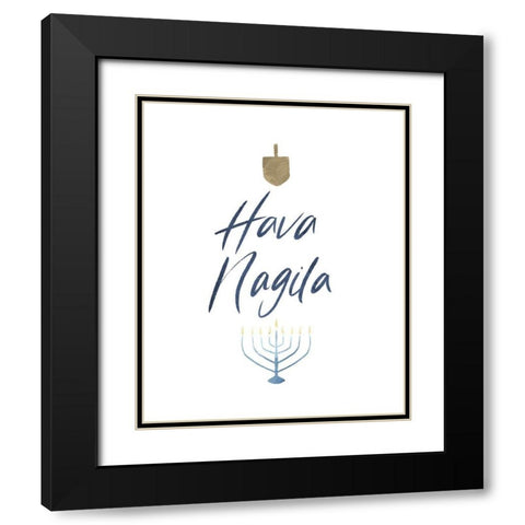 Hava Nagila Black Modern Wood Framed Art Print with Double Matting by Villa, Milli
