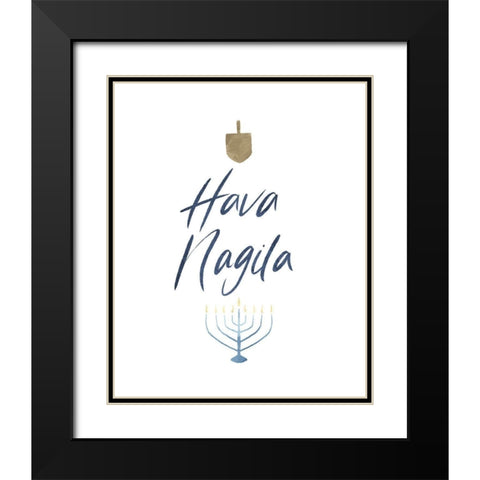 Hava Nagila Black Modern Wood Framed Art Print with Double Matting by Villa, Milli