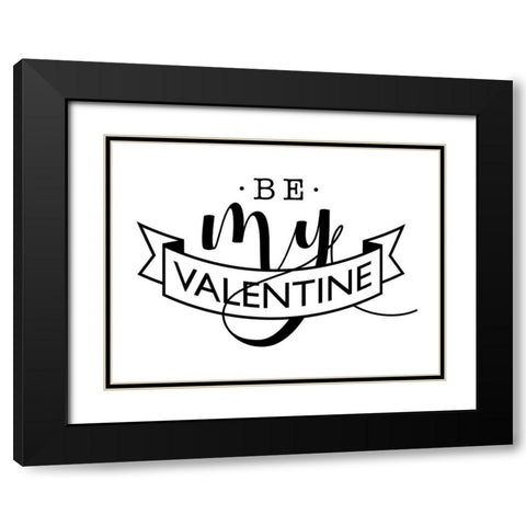 Be My V Black Modern Wood Framed Art Print with Double Matting by Villa, Milli