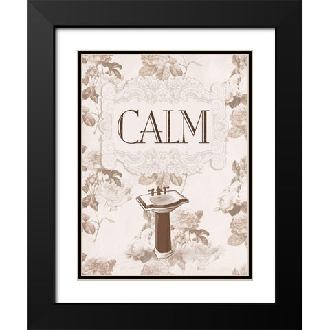 Calm Black Modern Wood Framed Art Print with Double Matting by Villa, Milli