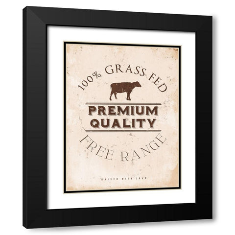 Premium Quality Cow Black Modern Wood Framed Art Print with Double Matting by Villa, Milli
