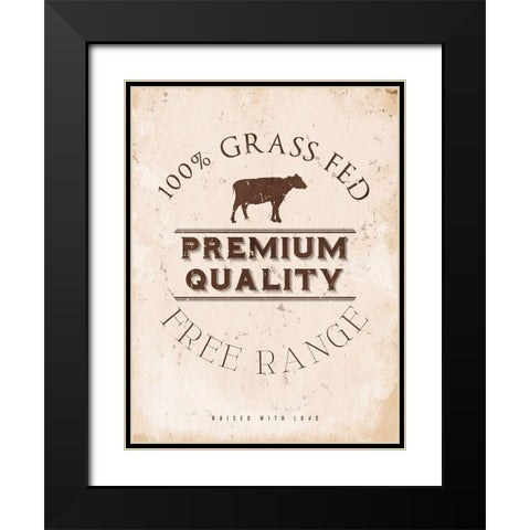 Premium Quality Cow Black Modern Wood Framed Art Print with Double Matting by Villa, Milli