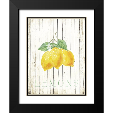 Wood Lemons Black Modern Wood Framed Art Print with Double Matting by Villa, Milli