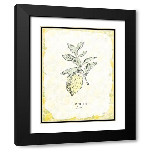 Lemon Fruit Black Modern Wood Framed Art Print with Double Matting by Villa, Milli