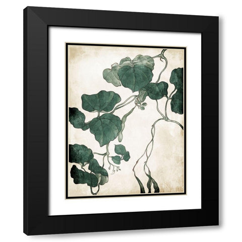 Hanging Leaves 3 Black Modern Wood Framed Art Print with Double Matting by Villa, Milli