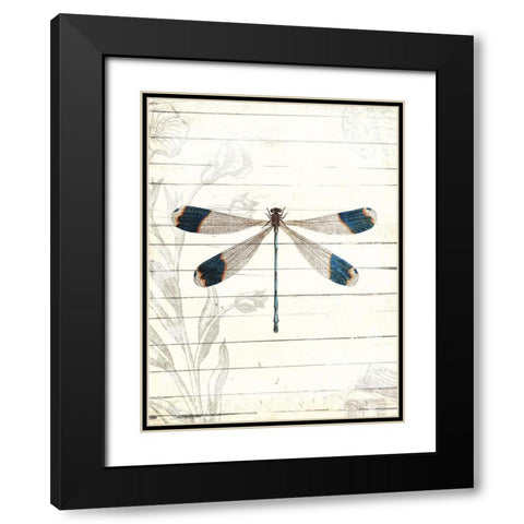 Dragonfly Look Black Modern Wood Framed Art Print with Double Matting by Villa, Milli