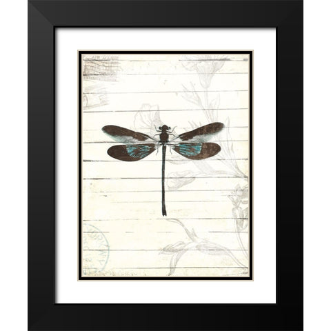 Dragonfly Look 2 Black Modern Wood Framed Art Print with Double Matting by Villa, Milli