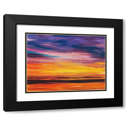 Sunset In Motion Black Modern Wood Framed Art Print with Double Matting by Villa, Milli