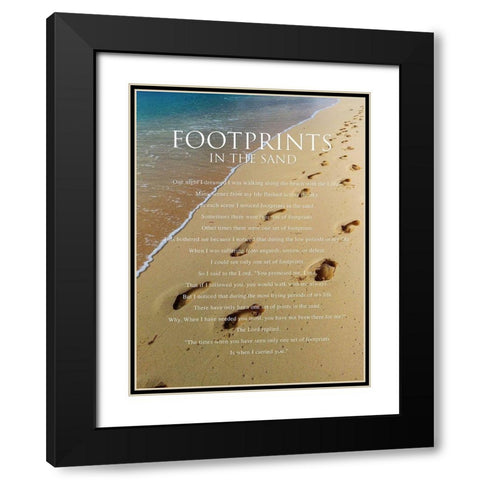 Footprints Black Modern Wood Framed Art Print with Double Matting by Villa, Milli