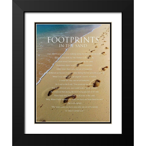 Footprints Black Modern Wood Framed Art Print with Double Matting by Villa, Milli