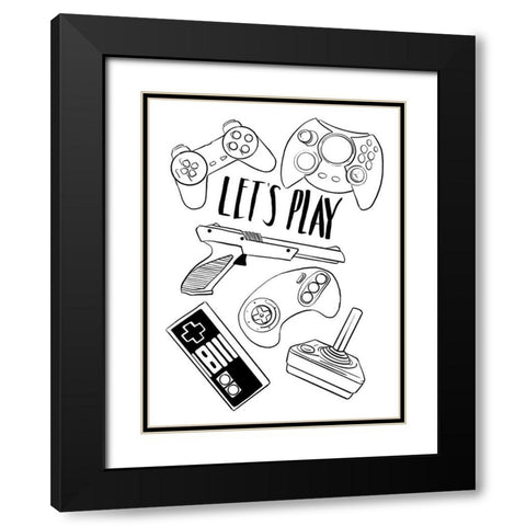 Retro Gaming Black Modern Wood Framed Art Print with Double Matting by Villa, Milli