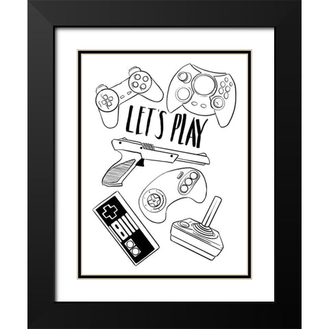 Retro Gaming Black Modern Wood Framed Art Print with Double Matting by Villa, Milli