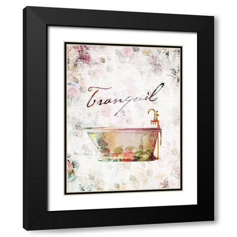 Vintage Tranquil Tub Black Modern Wood Framed Art Print with Double Matting by Villa, Milli