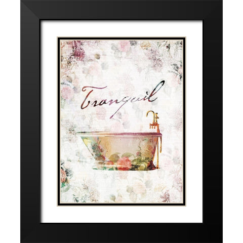 Vintage Tranquil Tub Black Modern Wood Framed Art Print with Double Matting by Villa, Milli