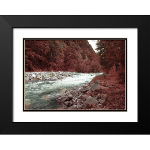 Fall River Black Modern Wood Framed Art Print with Double Matting by Villa, Milli