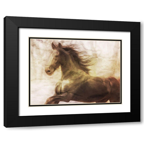 Horse On The Run Black Modern Wood Framed Art Print with Double Matting by Villa, Milli