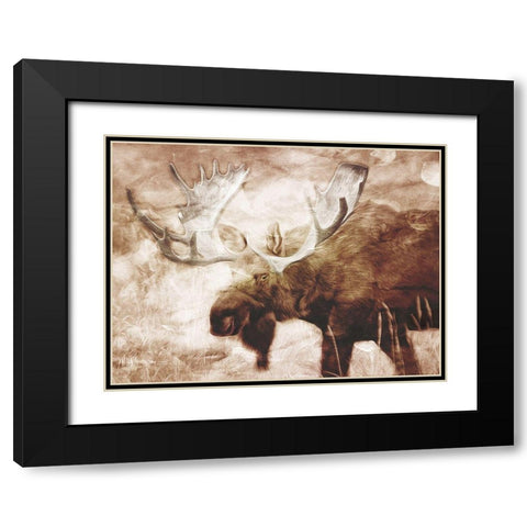 Look At The Moose Black Modern Wood Framed Art Print with Double Matting by Villa, Milli