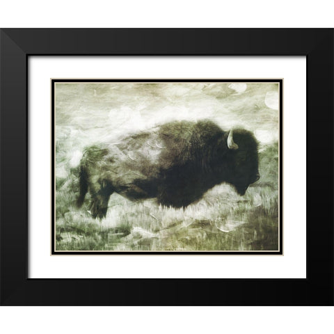 Buffalo Look Black Modern Wood Framed Art Print with Double Matting by Villa, Milli