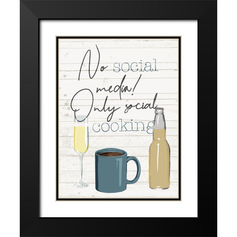 No Social Media Black Modern Wood Framed Art Print with Double Matting by Villa, Milli