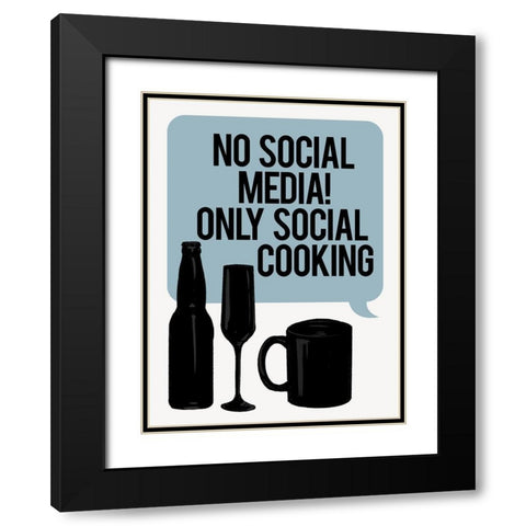 Bubble No Social Media Black Modern Wood Framed Art Print with Double Matting by Villa, Milli