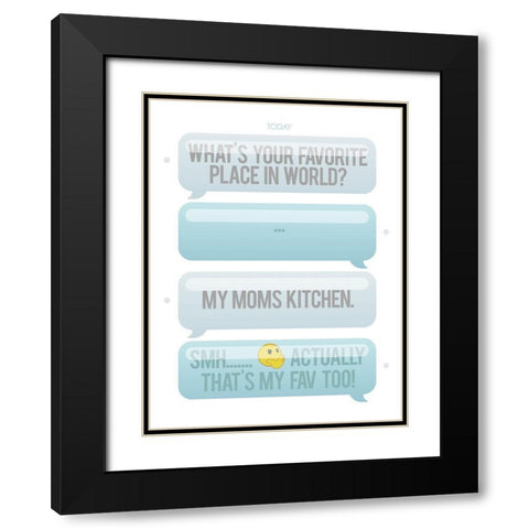 Texting My Fav Place Black Modern Wood Framed Art Print with Double Matting by Villa, Milli