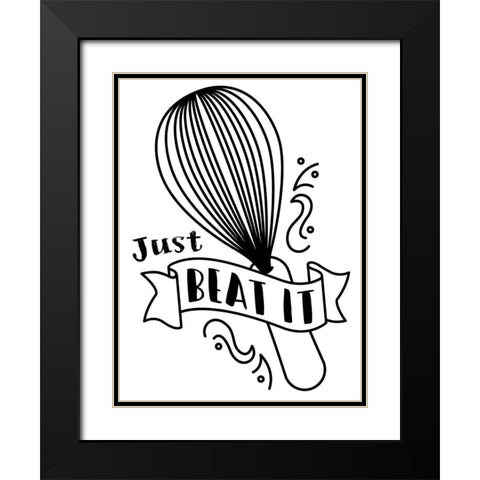 Just Beat It Black Modern Wood Framed Art Print with Double Matting by Villa, Milli