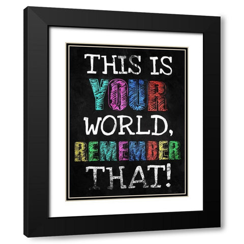 Your World Black Modern Wood Framed Art Print with Double Matting by Villa, Milli