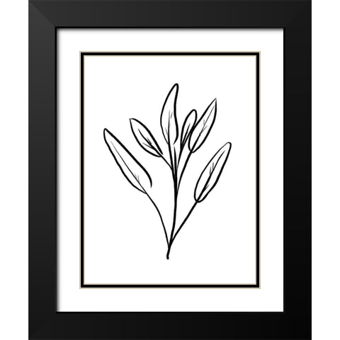 Simple Flowers 2 Black Modern Wood Framed Art Print with Double Matting by Villa, Milli