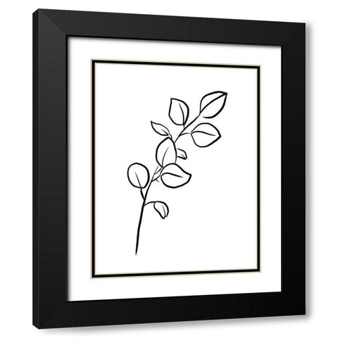 Simple Flowers 3 Black Modern Wood Framed Art Print with Double Matting by Villa, Milli