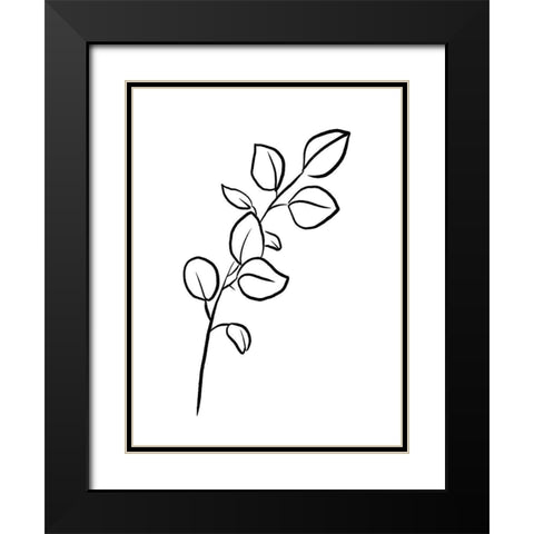 Simple Flowers 3 Black Modern Wood Framed Art Print with Double Matting by Villa, Milli