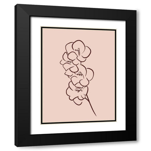 Simple Rose Flowers 3 Black Modern Wood Framed Art Print with Double Matting by Villa, Milli