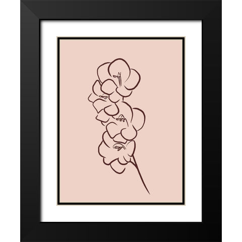 Simple Rose Flowers 3 Black Modern Wood Framed Art Print with Double Matting by Villa, Milli